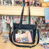 Sohiwoo Y2K Basic Women Ita Bags Fashion Solid JK Uniform Tote Bolso Mujer Subculture DIY Students Commute Crossbody Shoulder Bag