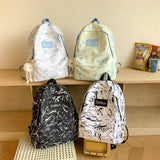 Sohiwoo Girls Waterproof Nylon Printing Travel Book Bag Trendy Women Kawaii Lady School Bag Fashion Female Laptop College Backpack Cute