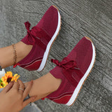 Sohiwoo Comfort Breathable Knitted Sneakers Women 2024 Spring Flat Heels Athletic Running Shoes Woman Plus Size 43 Casual Walking Shoes