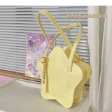 Sohiwoo Star Yellow Y2k Handbag Women Harajuku Pu Leather Chic Solid Jk Shoulder Bag Ladies Retro Cute Lolita Mini Bag Aesthetic