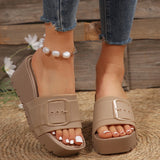 Sohiwoo Sandals Summer 2024 New Women Slippers Wedges Platform Beach Flip Flops Trend High Heels Ladies Shoes Pumps Thick Slides