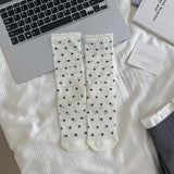 Sohiwoo Cute Bowknot Socks Women Girls Lace Sweet Bow Sock Hollow Out Long Socks Casual Crew Loose Sox Summer Thin Mid-tube Stockings