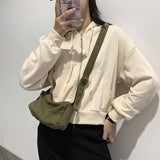 Sohiwoo Teenager Y2K Grunge Aesthetic Canvas Phone Mini Side Sling Messenger Bag 90s Fashion Ita Textile Stylish Small Crossbody Bag