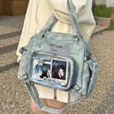 Sohiwoo Y2K Aesthetic Women Ita Bags Designer New Underarm Shoulder Bag Female PU Subculture Anime Badge Crossbody Bolso Mujer