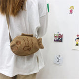 Sohiwoo Cartoon Cute Japanese Taiyaki Fashion Backpack Women's Bag Messenger Bag Shoulder Bags Coin Purse Women Crossbody Bag