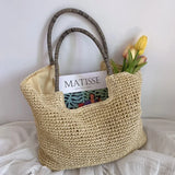 Sohiwoo Bags Rattan Vintage Travel Raffia Woven Ladies Casual Bag Shopping Vacation Bohemian Totes Summer Beach Handmade Shoulder