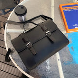 Sohiwoo Style Body Bookbag Capacity Fashion Chic Preppy Black Bags Messenger College Briefcase Women Shouler Teenager Korean Large Cross