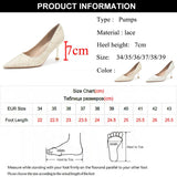 Sohiwoo Luxury Lace-Up Thin Heels Wedding Party Shoes Women Slip-On Pointed Toe Design Pumps Woman Elegant High Heel Dress Shoes Female