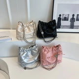 Sohiwoo New Cute Small Bow Tie Design Crossbody Bags for Women Y2K Style Silver Handbags Leather Crossbody Bag Party Purses