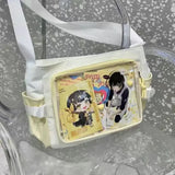 Sohiwoo Fashion Transparent Shoulder Bag for Women Nylon Casual Lolita Jk Crossbody Bag College Style Large Capacity New Handbag