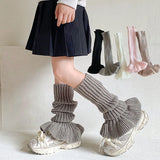 Sohiwoo New Kids Solid Color Leg Warmers Knitted Foot Cover Korean Children Girls Lolita Style Autumn Winter Flare Sleeve Elastic Socks