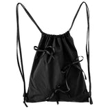 Sohiwoo Korean New Thin Belt Drawstring Bow Knot Nylon Backpack Fashion Summer Travel Women Backpacks Causal Spicy Girl Y2k Backpack