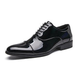 Sohiwoo Summer Spring Men Formal Shoes Patent Leather Bussiness Dress Shoes Casual Office Male Oxfords Wedding Footwear Size 48