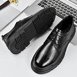 Sohiwoo Classic Italy Round Toe Leather Shoes Men Luxury Oxfords Business Formal Office Shoes Boos Dress Men Black Wedding Shoes