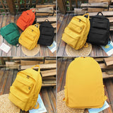 Sohiwoo Canvas Capacity Bag Yellow Red Book Green Laptop Backpack Teens Color Casual Bags School Large Women Bag For Solid Travel