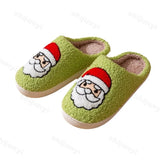 Sohiwoo New Christmas Elk Cotton Slippers for Women Men Winter Cute Cartoon Home Non Slip Couple Floor Slides Indoor Plush Shoes