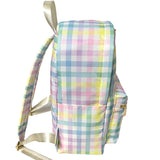 Sohiwoo 2024 Rainbow Plaid Backpack Gingham Book Bags Water Resistant Daypack Durable College Shoulder Bag Sports Travel Day Pack