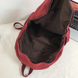 Sohiwoo Solid Color Canvas Women Backpack Fashion Unisex Student School Bags For Teenage Bagpack Large Capacity Travel Backpack