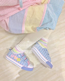 Sohiwoo Japanese Sweet Lolita Canvas Shoes Dream Pink Blue Girl Student Street Tea Party Sports Shoes with Velvet Kawaii Cute