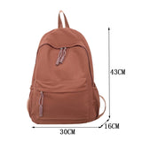 Sohiwoo Female Fashion Lady Large Capacity Solid Color College Backpack Trendy Women Laptop School Bags Cute Girls Travel Book Bag Cool