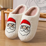 Sohiwoo Cartoon Christmas Fluffy Home Slippers Women Winter Comfort Soft Sole Indoor Cotton Slippers Woman Funny Shoes House Slides