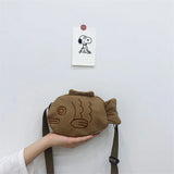 Sohiwoo Cartoon Cute Japanese Taiyaki Fashion Backpack Women's Bag Messenger Bag Shoulder Bags Coin Purse Women Crossbody Bag