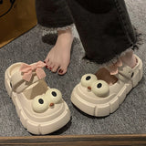 Sohiwoo Summer Women Slippers Garden Sandals Platform Clogs Thick Sole EVA Flip Flops Small Eyes Decoration Outdoor Vacation Shoe Female