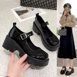 Sohiwoo Platform Shoes Heels  Women Japanese Style Vintage Pumps for Women College Student Women's Shoes