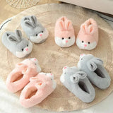 Sohiwoo Cute Cartoon Rabbit Cotton Slippers Pack Heel Home Soft Non-slip Warm Breathable Indoor Plush Shoes