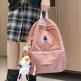 Sohiwoo Corduroy Backpack Cute Fashion Women Backpack Female Girl School Backpack Female Travel Shoulder Bags For Teenage Mochila