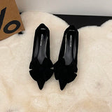 Sohiwoo Spring Design Butterfly-knot Woman Pumps Pointed Toe Thin Heels Elegant Party Female Shoes Zapatos De Mujer