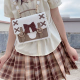 Sohiwoo Harajuku Lolita Shoulder Bag Women Japanese Kawaii Bowknot Female Messenger Bag Cute Womens Handbag Satchel Pouch