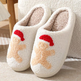 Sohiwoo Cartoon Christmas Fluffy Home Slippers Women Winter Comfort Soft Sole Indoor Cotton Slippers Woman Funny Shoes House Slides