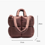 Sohiwoo Space Down Bags Totes Bag Shopper Ladies Puffy Shoulder Women Cotton Purse Fashion Winter And Handbag Casual