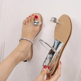 Sohiwoo  Summer New Pigeon Egg Thong Sandals Women's Wedge with A Word with Clip Feet In The Beach To Increase Slippers