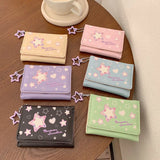 Sohiwoo Harajuku Fashion Wallets for Women New Print Casual Pu Leather Cute Wallet Short Aesthetic Daily Card Female Coin Purse