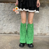 Sohiwoo Summer Pleated Leg Warmers Japanese Y2K Socks Wide-leg Harajuku Socks Hot Girl Sleeves Tube Lolita Jk Calf Socks Leg Covers