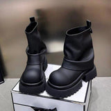 Sohiwoo Platform Women Ankle Boots Mid Heels Designer Shoes Fashion Winter Woman 2024 Trend Chelsea Boots Goth Femme Chaussures