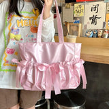 Sohiwoo Nylon Kawaii Ita Bag Sweet Folded Butterfly Design Shoulder Bag For Women Y2K Large Capacity Tote Bag School Bag Female