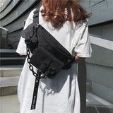 Sohiwoo Plastic One Chain Shoulder Women Harajuku Hip Casual Bags Tactical Crossbody Hop  Bag Street Men With Techwear