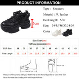 Sohiwoo  Lace-Up Chunky Platform Sneakers Women  Autumn Breathable Vulcanize Shoes Woman Thick Bottom Non-Slip Walking Shoes