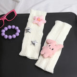 Sohiwoo Trendy Kids Leg Warmers Pink White Multi-Wear Leg Cover Arm Sleeves Girls Y2K Versatile Socks Children Sweet Photograph Wear