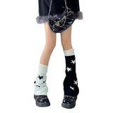 Sohiwoo AB Star Knitted Leg Warmers Y2K Gothic Harajuku Women Japanese Socks Hot Girl Accessories High Tube Calf Socks Boots Cover Socks