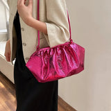 Sohiwoo Women's Leather Silver Cloud Bag Luxury Ladies Party Clutch Purse Design Female Gold Small Crossbody Bag Female Handbags