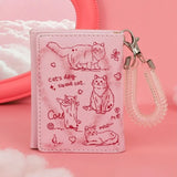 Sohiwoo Cartoon Cat Wallets for Women Graffiti New Aesthetic Short Cute Wallet Original Fashion Leather Designer Female Card Purse