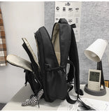 Sohiwoo Simple student bag solid color schoolbag youth large capacity travel backpack High quality canvas schoolbag fashion bag