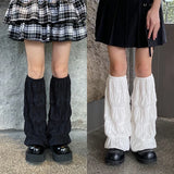 Sohiwoo Summer Pleated Leg Warmers Japanese Y2K Socks Wide-leg Harajuku Socks Hot Girl Sleeves Tube Lolita Jk Calf Socks Leg Covers