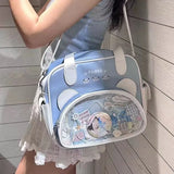 Sohiwoo Cute Panda Womens Shoulder Bag Y2k Cartoon Print New Fashion Lolita Ita Bag College Style Pu Leather Casual Female Handbag