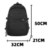 Sohiwoo Simple student bag solid color schoolbag youth large capacity travel backpack High quality canvas schoolbag fashion bag