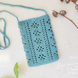 Sohiwoo Handmade crochet hollowed out pattern handbag, makeup bag, key bag, mobile phone bag, exquisite and beautiful